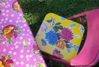 Revamp Folding Furniture with Paint and Oilcloth