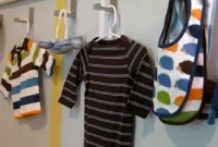 Smart Nursery Organization Fold Down Hooks for Baby Clothes