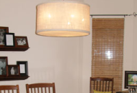 DIY Cross Stitch Hoop and Burlap Pendant Light