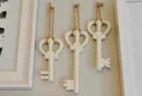 Large Painted Metal Keys on Display
