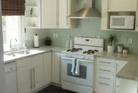 Verdant Glass Glows in a Crisp White Kitchen