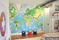 Globetrotter’s Den: Map Wallpaper and Bunk Beds for Young Explorers
