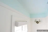 Bathroom Ceiling Transformation with Paint and Trimwork