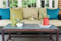 Thrifted Coffee Table’s Bold Blue Stain Makeover
