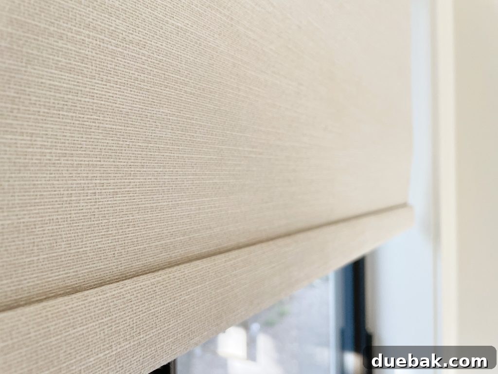 Upgrade Your Home with Smart Motorized Blinds 9 Detail Of Bali Blinds Blackout Roller Shade Texture Fabric