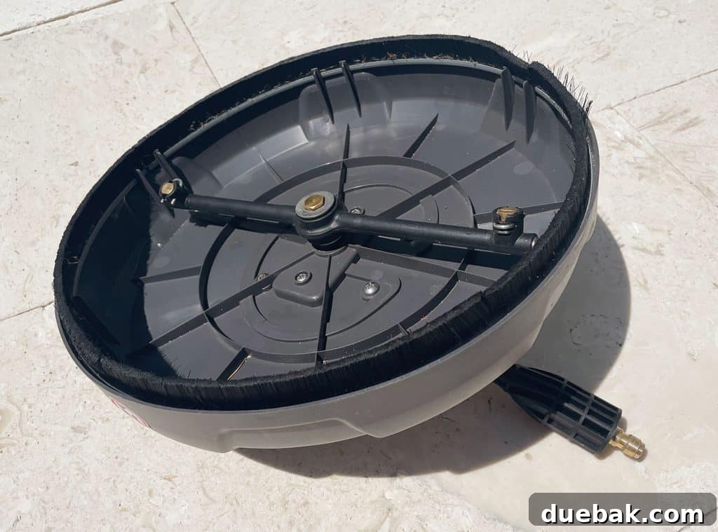 Essential Pressure Washer Tips For First Timers 16 Underside of 12 Inch Surface Attachment For Ryobi Electric Pressure Washer