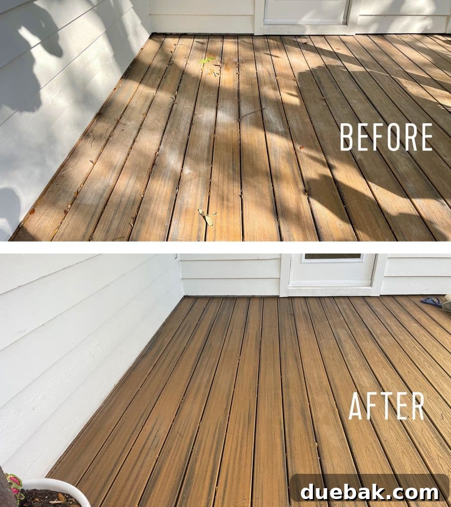 Essential Pressure Washer Tips For First Timers 17 Side by Side Before And After of Pressure Washed Trex Decking
