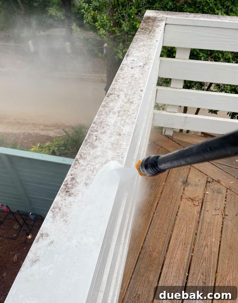 Essential Pressure Washer Tips For First Timers 18 Pressure Washing White Painted Railings On Deck