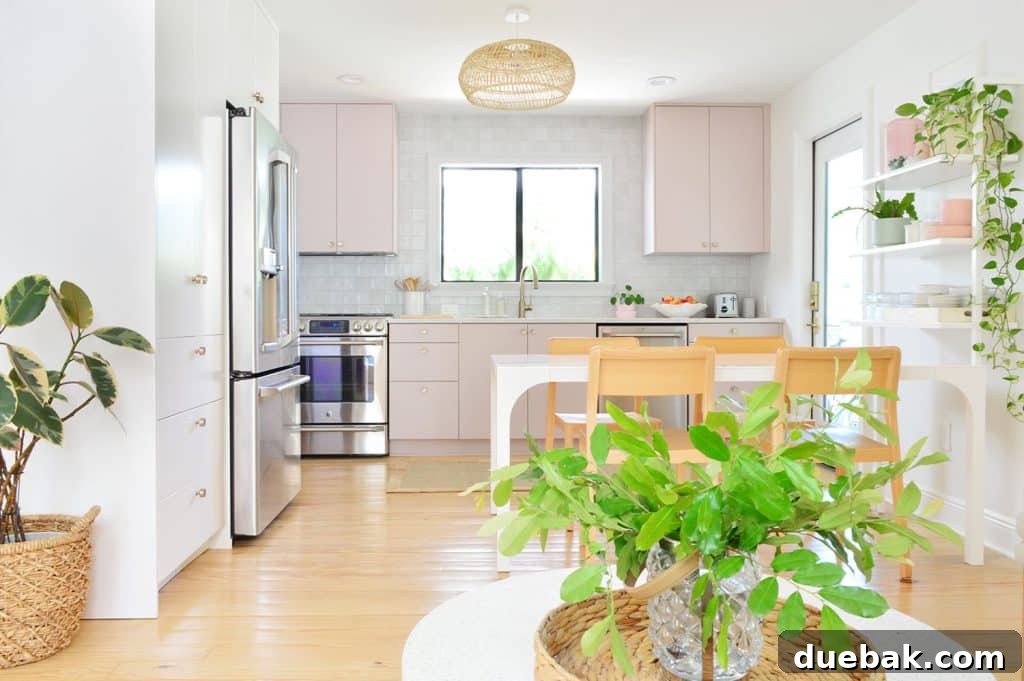 Painted Ikea Kitchen With Tile Backsplash