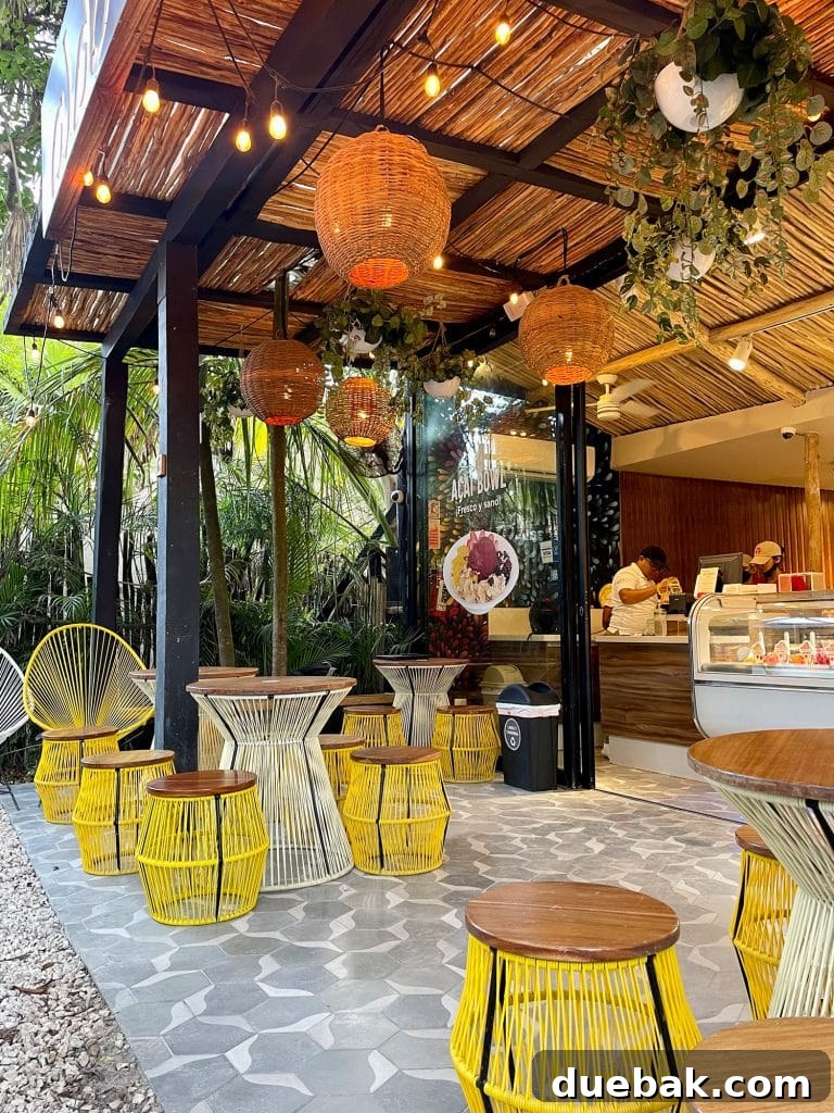 Jungle Decor At Aldo Gelato Shop In Tulum Beach Mexico
