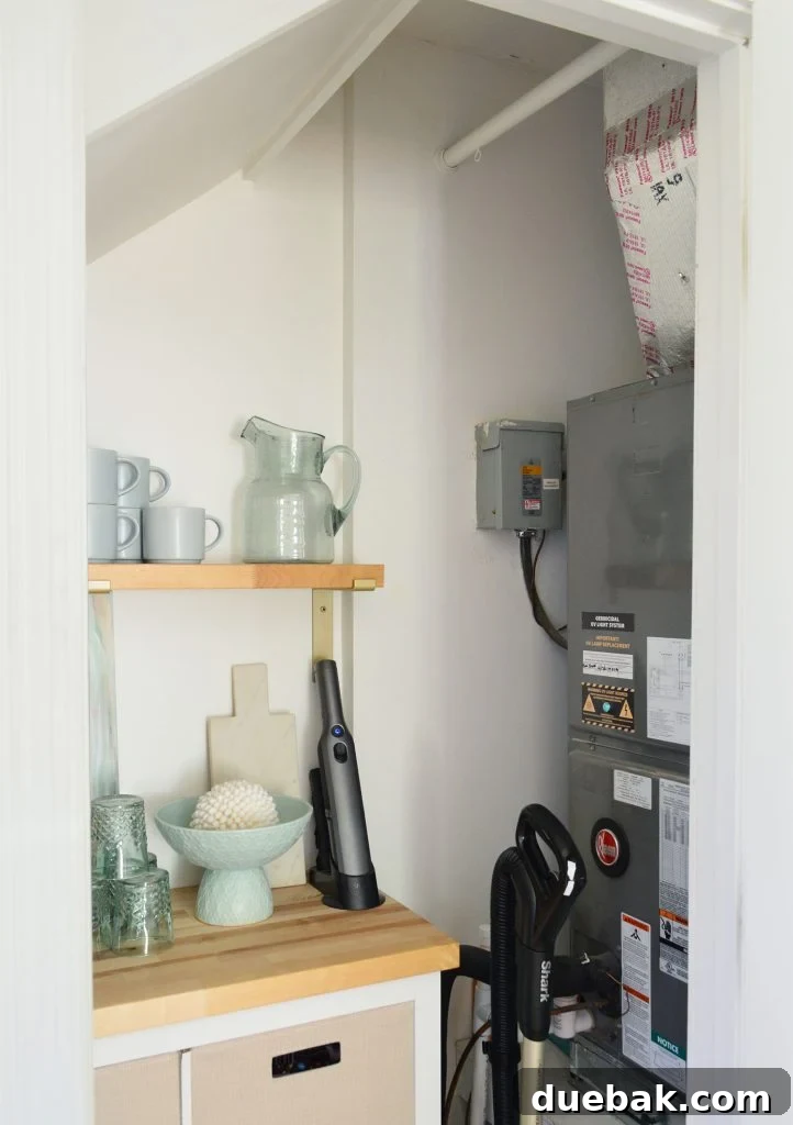 Maximizing Your Utility Closet Space 25 View Of Utility Closet With HVAC Cover Panel Removed