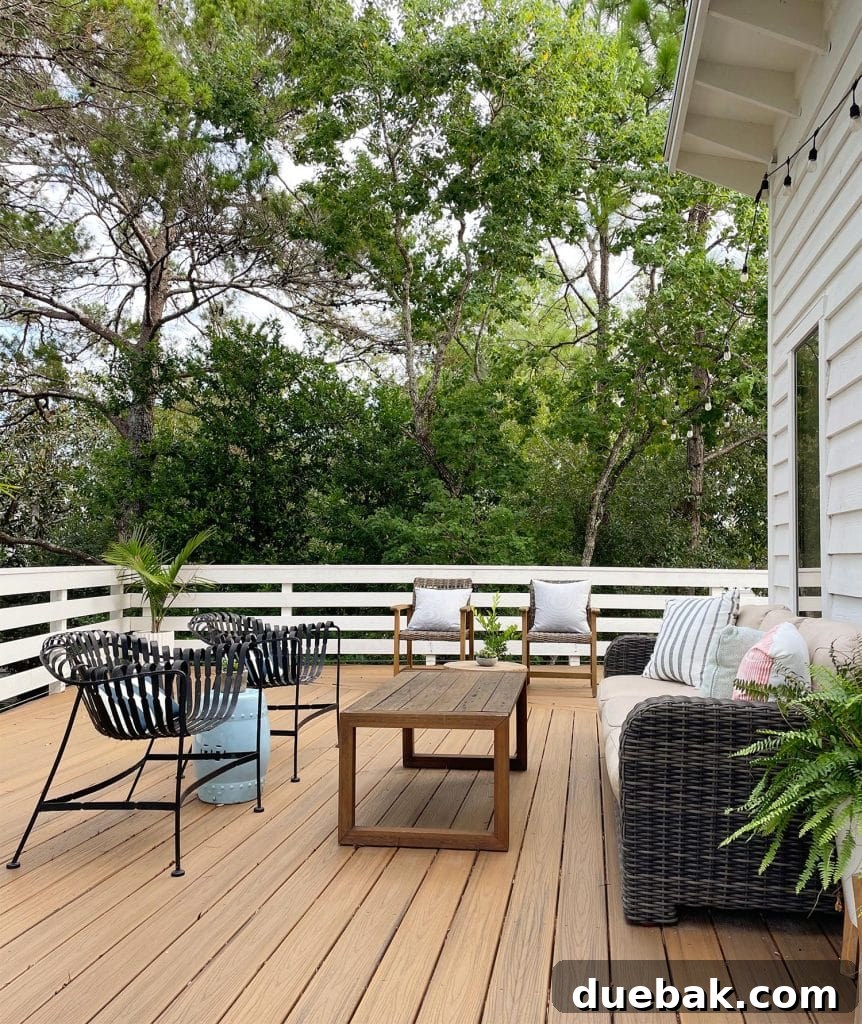 Upstairs Deck With Havanna Gold Trex And Outdoor Sofa