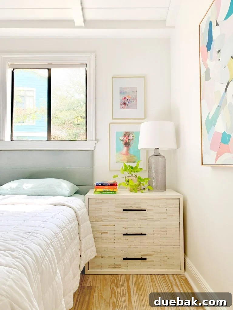 Girls Bedroom With West Elm Inlay Dresser As Nightstand