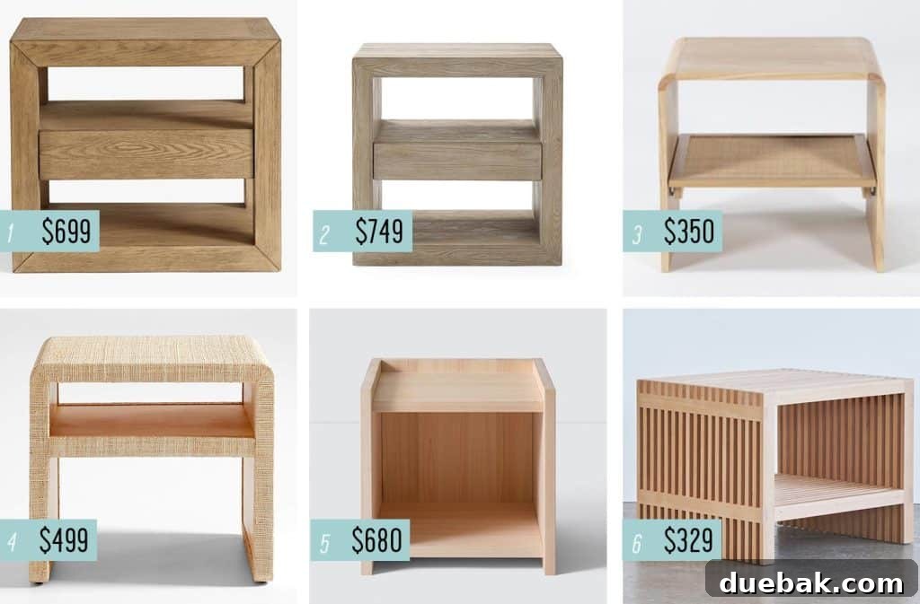 Elevate Your Bedroom with DIY Modern Nightstands 4 Modern Wood Nightstand Comparison Shopping Grid Showcasing Expensive Retail Options