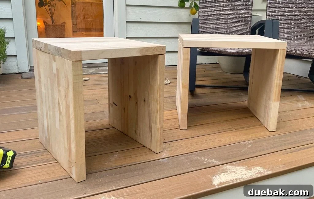Elevate Your Bedroom with DIY Modern Nightstands 8 DIY Nightstands Roughly Assembled From Butcher Block to Determine Orientation