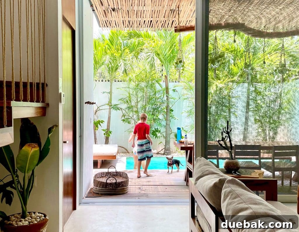 Kids And Dog In Tulum Airbnb
