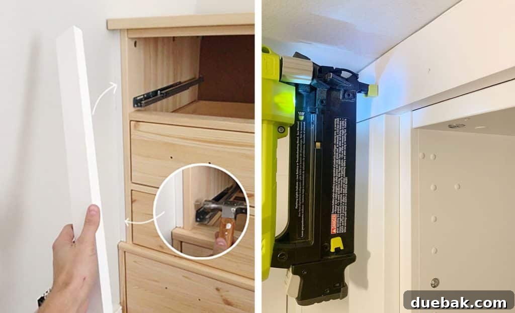 Side By Side Of Adding Filler Pieces To Ikea Furniture