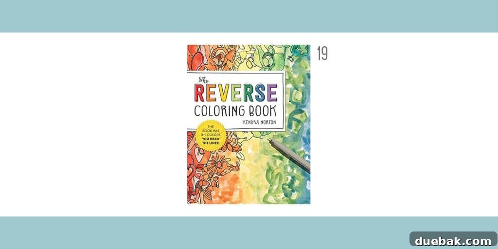 A creative holiday gift idea for kids and tweens: a reverse coloring book, encouraging unique artistic expression.