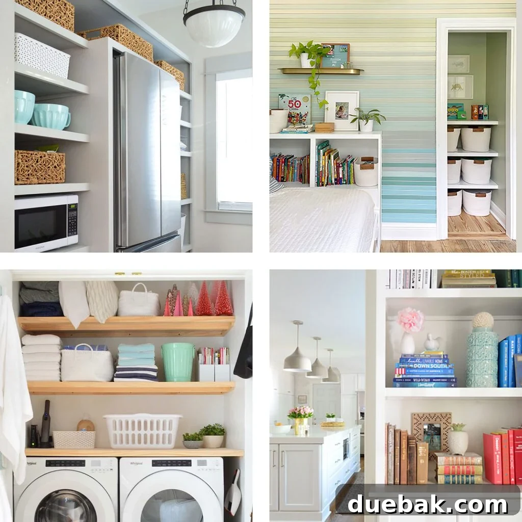 Grid of Four Shelving Projects Built In Pantry Laundry Shelves