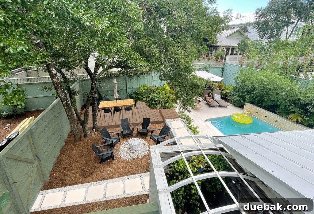 Photoshopped Plans Of Backyard With New Dining And Firepit Zones