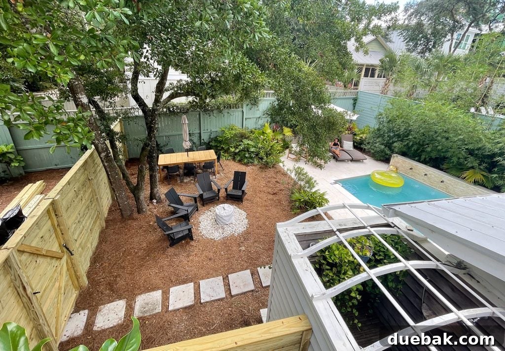 View Of Pool Area From Roof Of Covered Porch Unfinished Fence
