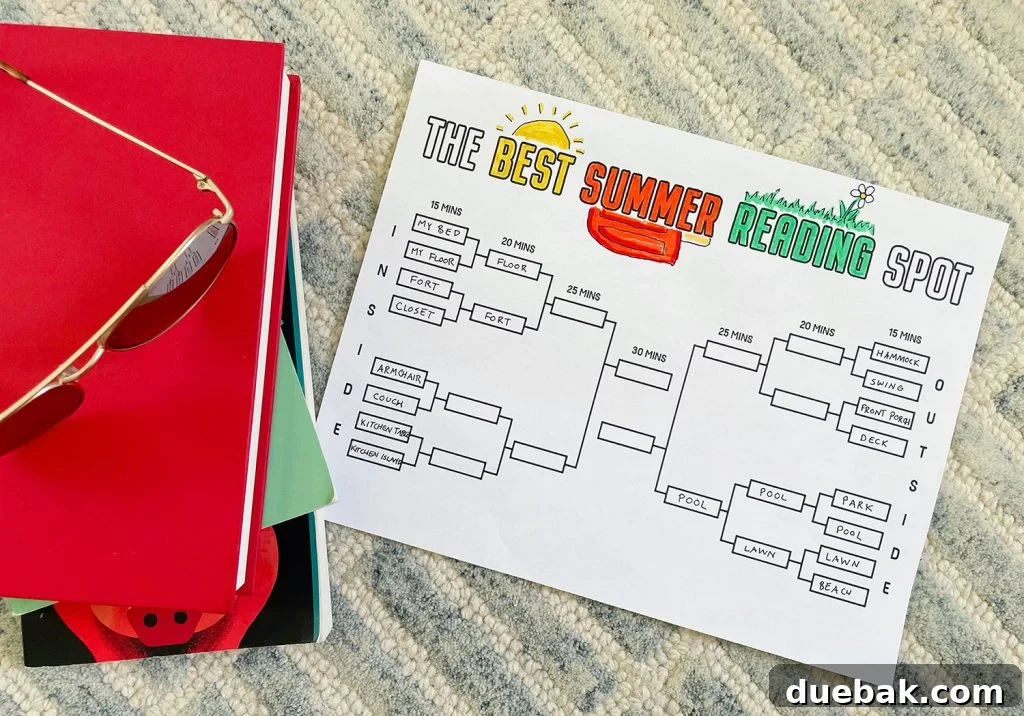 Kids Summer Reading Activity Bracket Free Printable Template for Engaging Summer Literacy