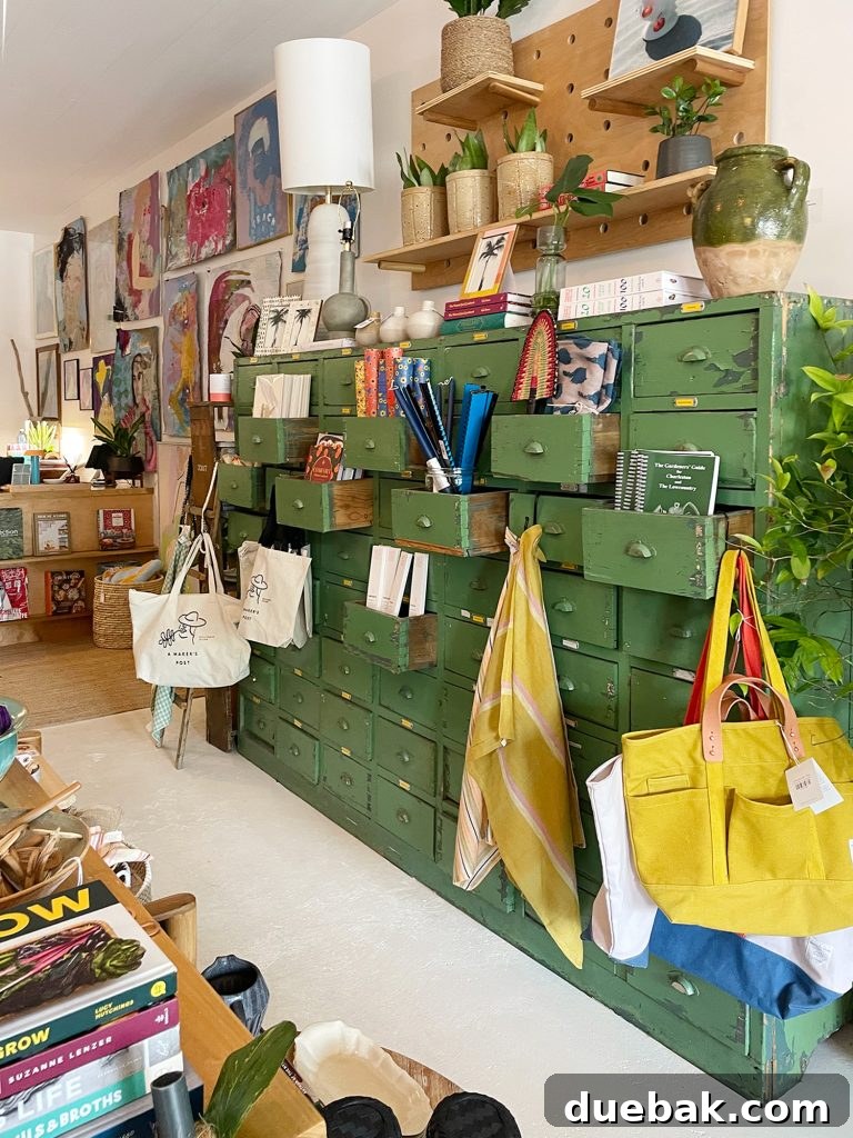 Green Filing Cabinet Display At A Makers Post In Sullivans Island South Carolina