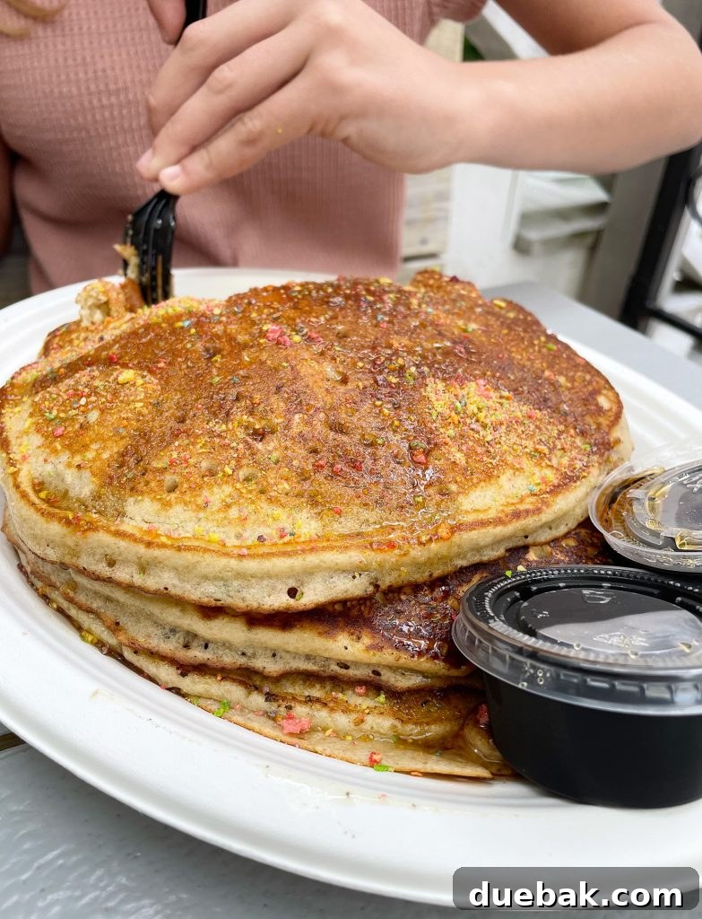 Fruity Pebble Pancake At Dabs Breakfast In Charleston South Carolina
