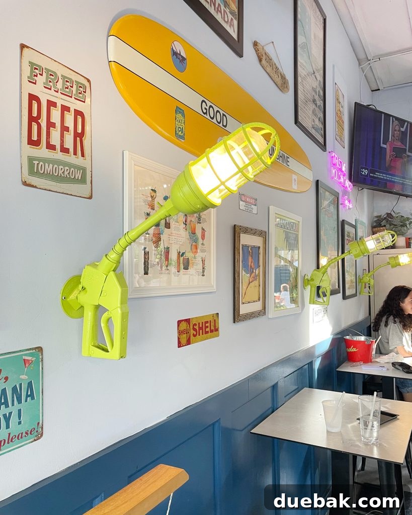 Lamp Made From Gas Pump At Fuel Cantina Restaurant