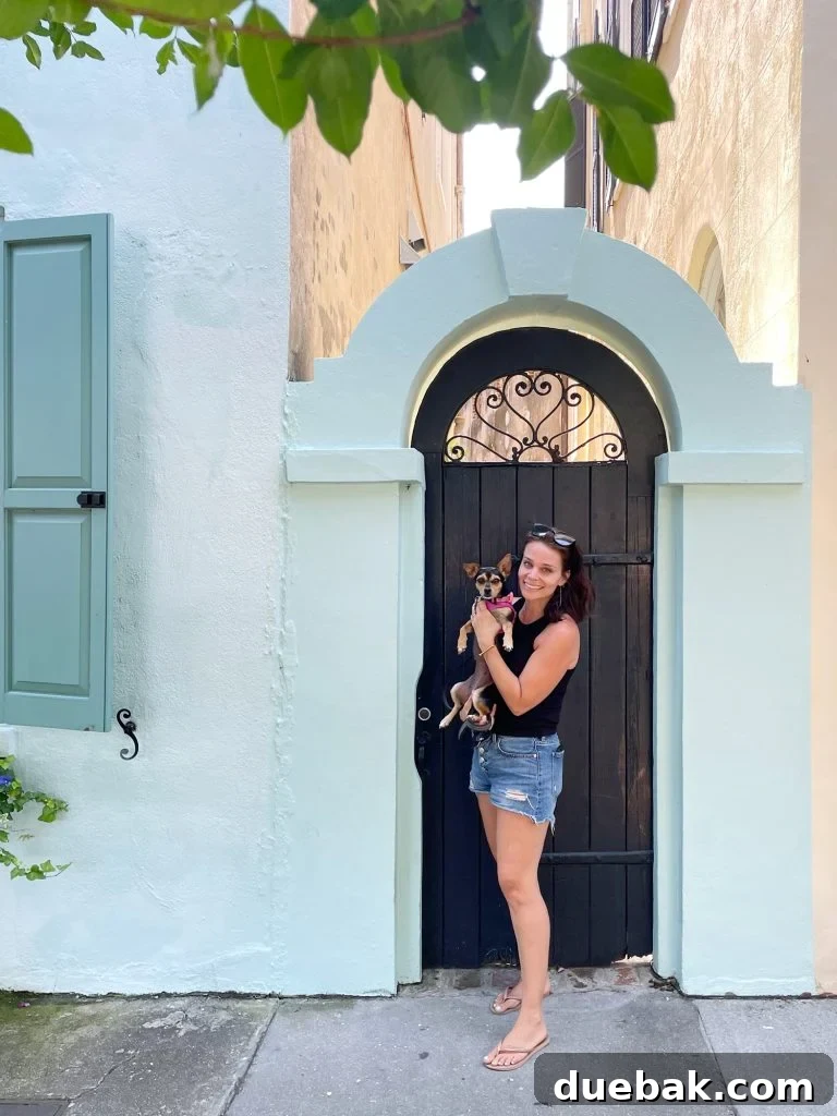 Sherry With Penny The Chorkie At Rainbow Row In Charleston South Carolina