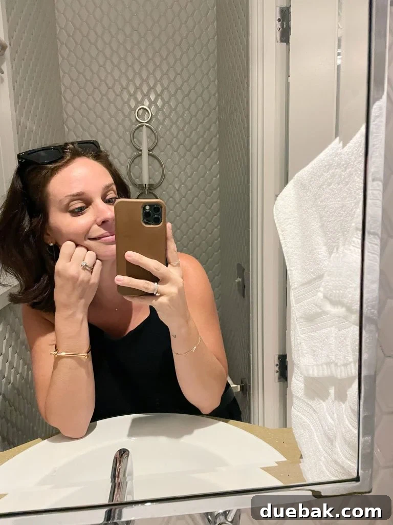 Sherry Selfie In Fancy Powder Room Bathroom