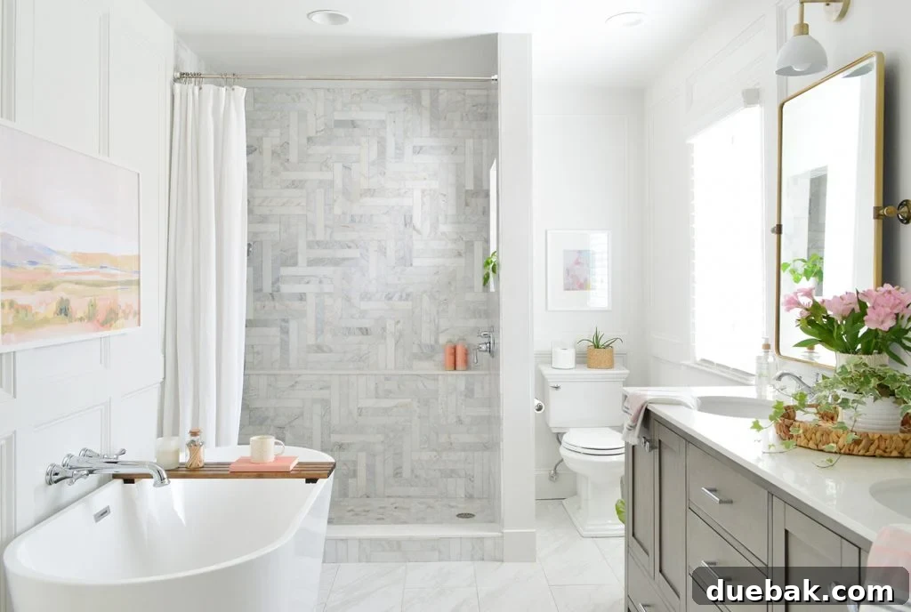 Marble Traditional Bathroom With Herringbone Walk In Tile Shower