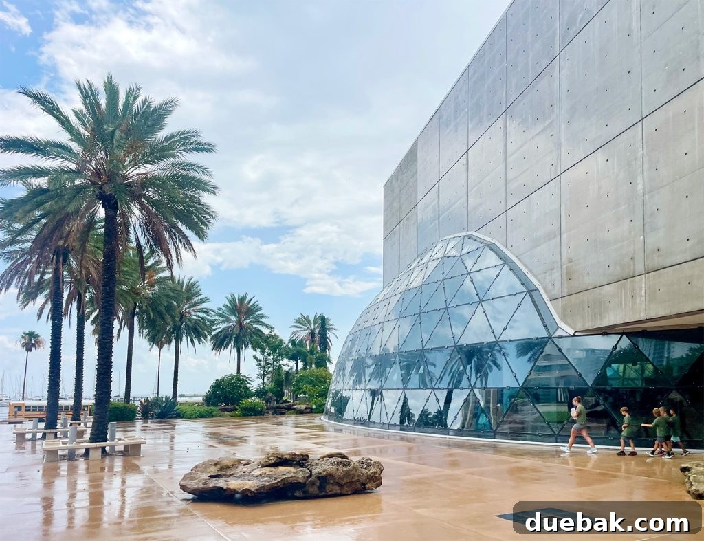 The iconic, architecturally stunning exterior of the Salvador Dalí Museum in Saint Petersburg, Florida.