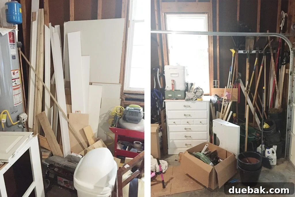 Another view of the organized scrap wood storage, highlighting different compartments