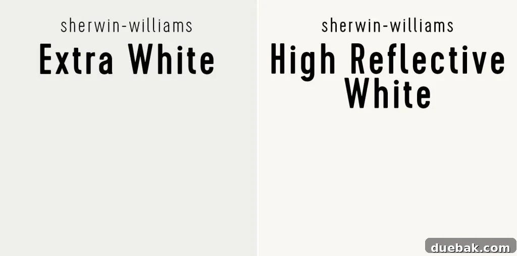 Sherwin Williams Extra White vs Sherwin Williams High Reflective White