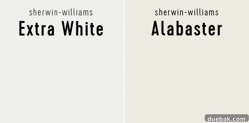 Sherwin Williams Extra White vs Sherwin Williams Alabaster