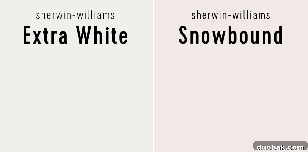 Sherwin Williams Extra White vs Sherwin Williams Snowbound