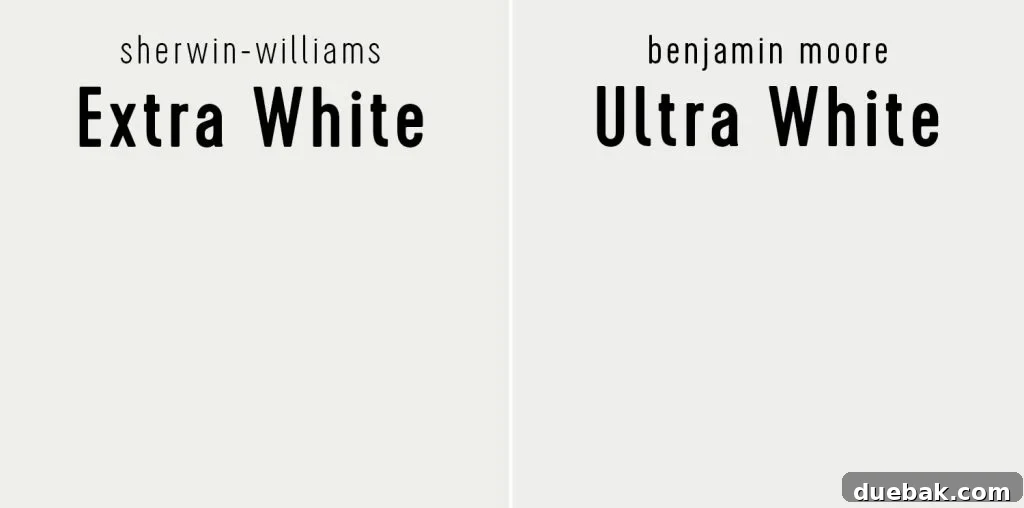 Sherwin Williams Extra White vs Benjamin Moore Ultra White