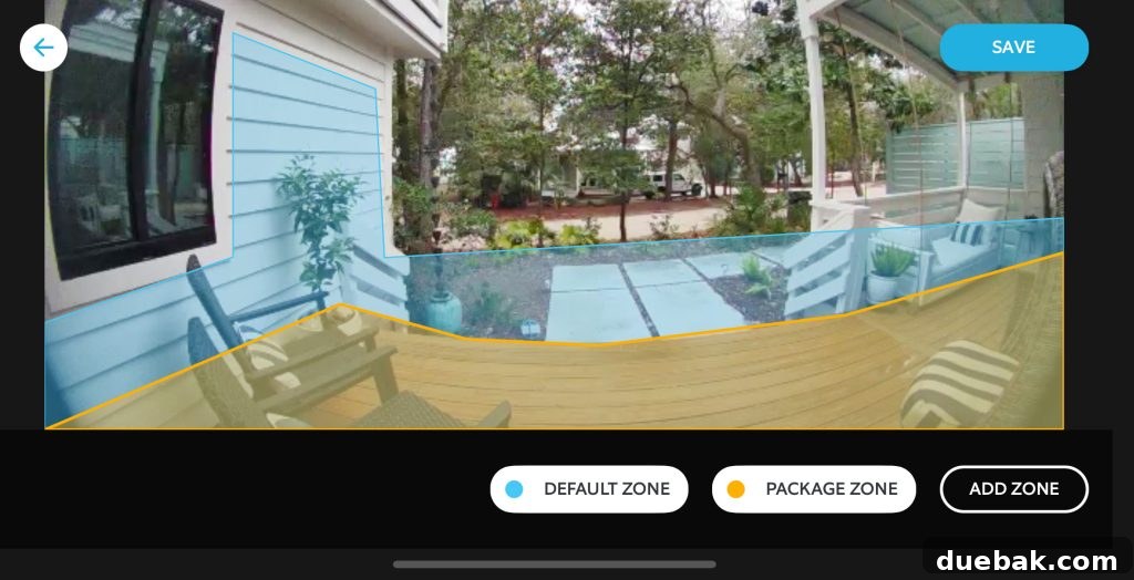 Ring Doorbell Setup Simplified in Five Steps 13 Ring Video Doorbell app screen showing package and default motion zones for customization