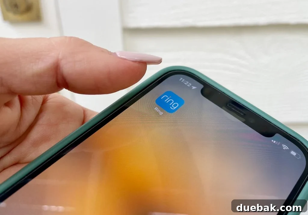 Ring Doorbell Setup Simplified in Five Steps 5 Ring app on a cell phone screen, showing the 'Always Home' interface