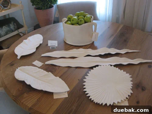 Ceramic Palm Leaf Platter: The Savannah Souvenir I Regret Not Buying White ceramic palm leaf platters and plates, including the one that got away
