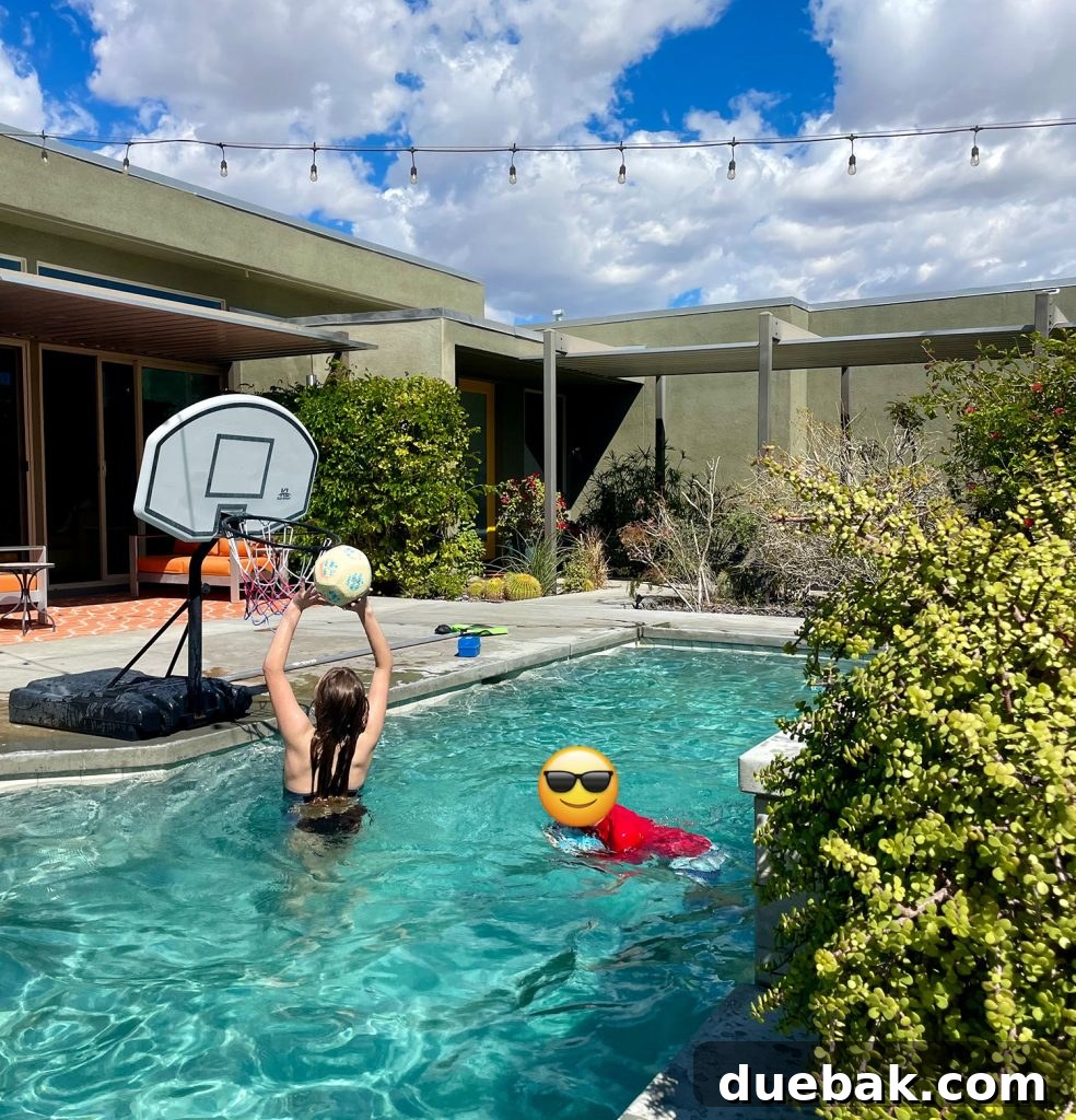 Kids Playing In Airbnb Pool In Palm Springs - Essential Family Fun