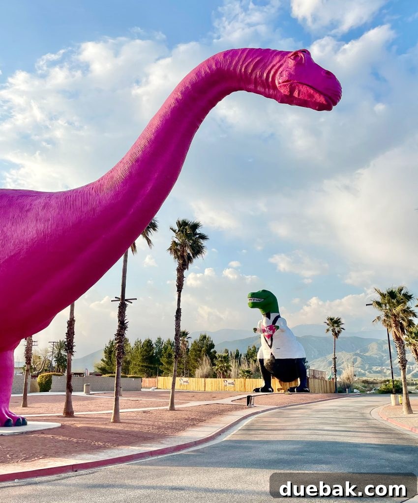 Cabazon Dinosaurs Painted For Valentine's Day - Fun for Kids