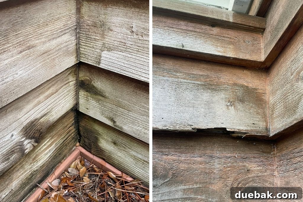 Elevating Your Outdoor Shower with Solid Stain 6 Two Examples Of Rotted Cedar Siding In Outdoor Shower