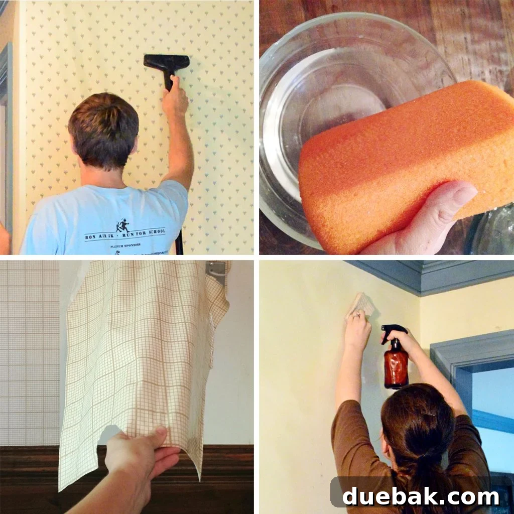 Grid of Four Ways To Remove Wallpaper