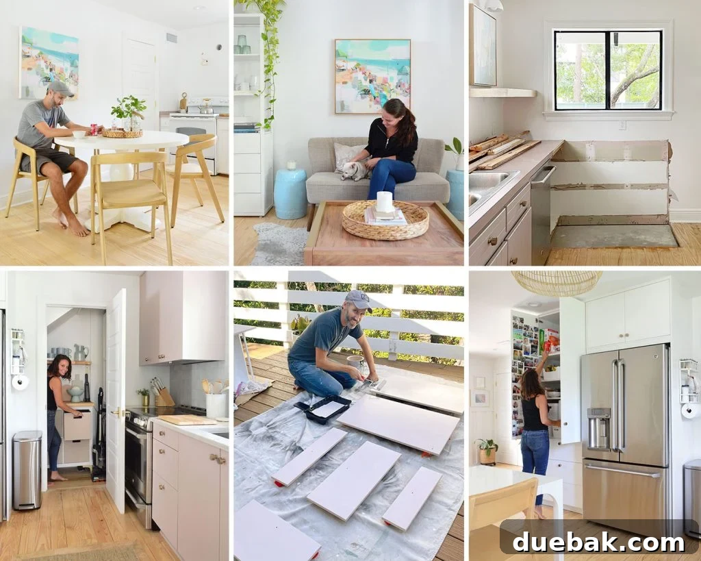 Our Cozy Kitchen-Living Nook 17 Collage of John and Sherry Working On Kitchen Progress
