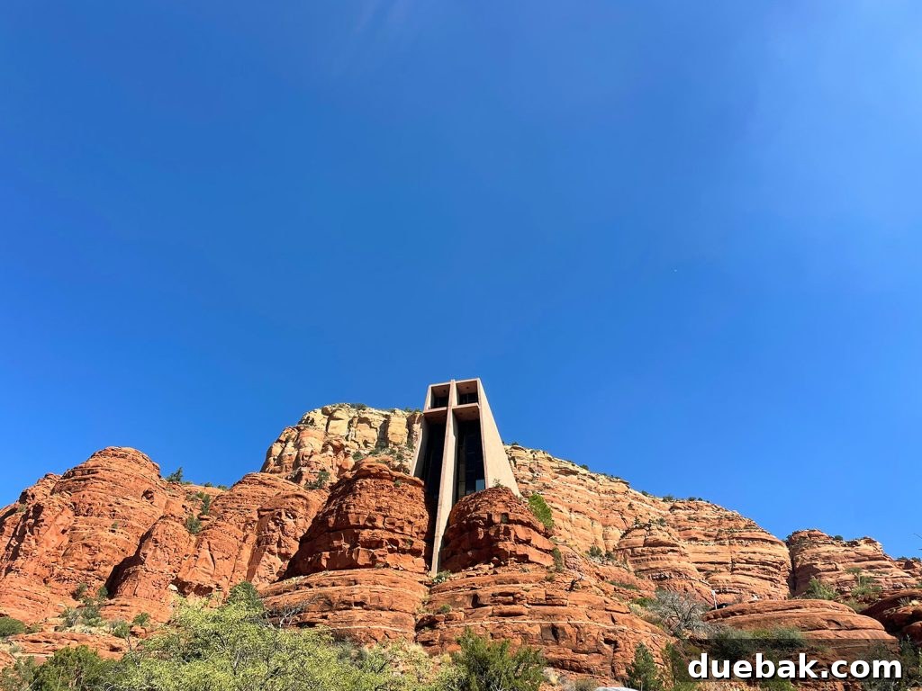 Sedona Sisterhood Sojourn 20 Blue Sky Against Chapel of The Holy Cross In Sedona Arizona
