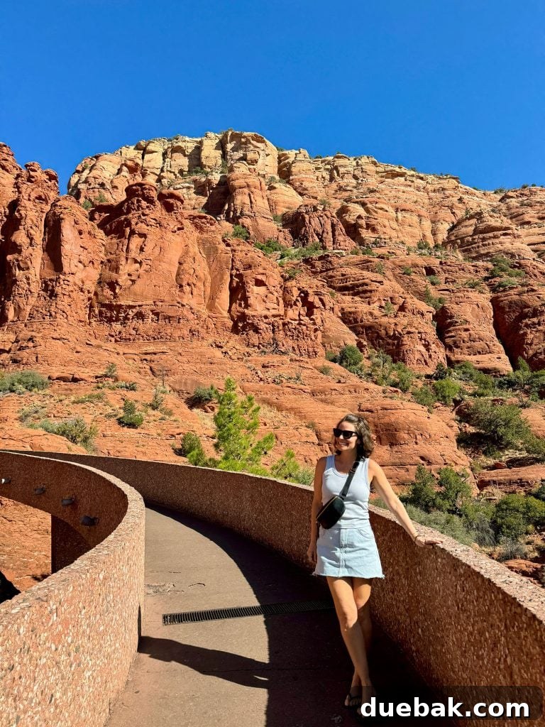 Sedona Sisterhood Sojourn 21 Sherry On Path To Chapel of the Holy Cross in Sedona Arizona