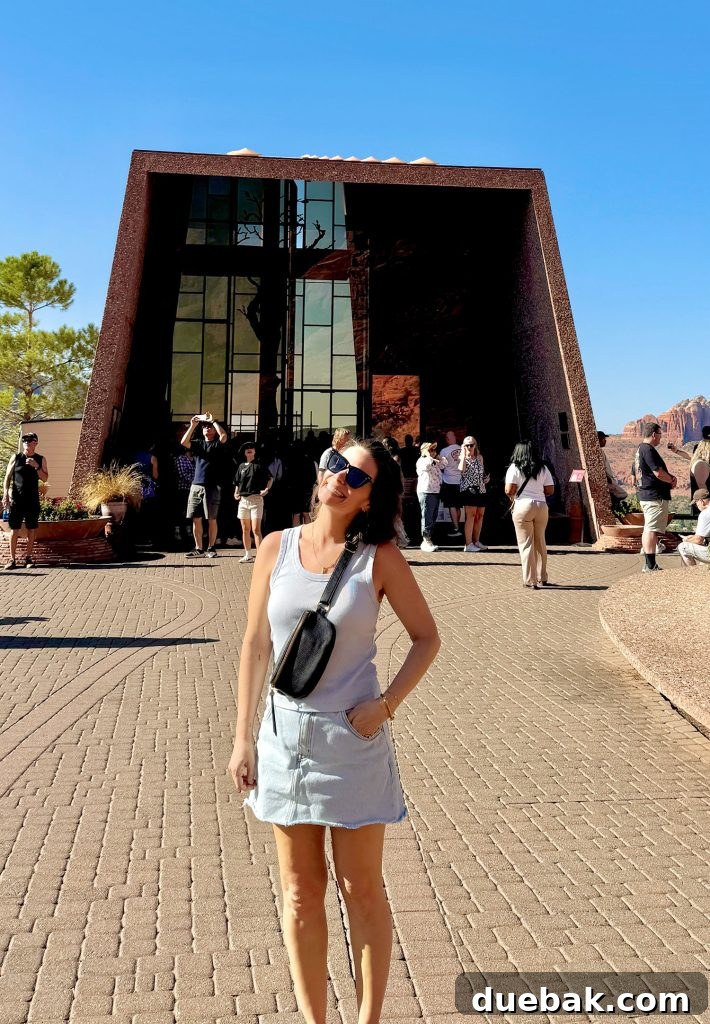 Sedona Sisterhood Sojourn 22 Sherry Outside Chapel of The Holy Cross In Sedona Arizona