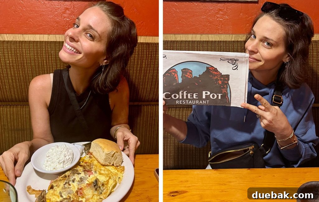 Sedona Sisterhood Sojourn 32 Sherry eating Twice At The Coffee Pot Restaurant In Sedona Arizona